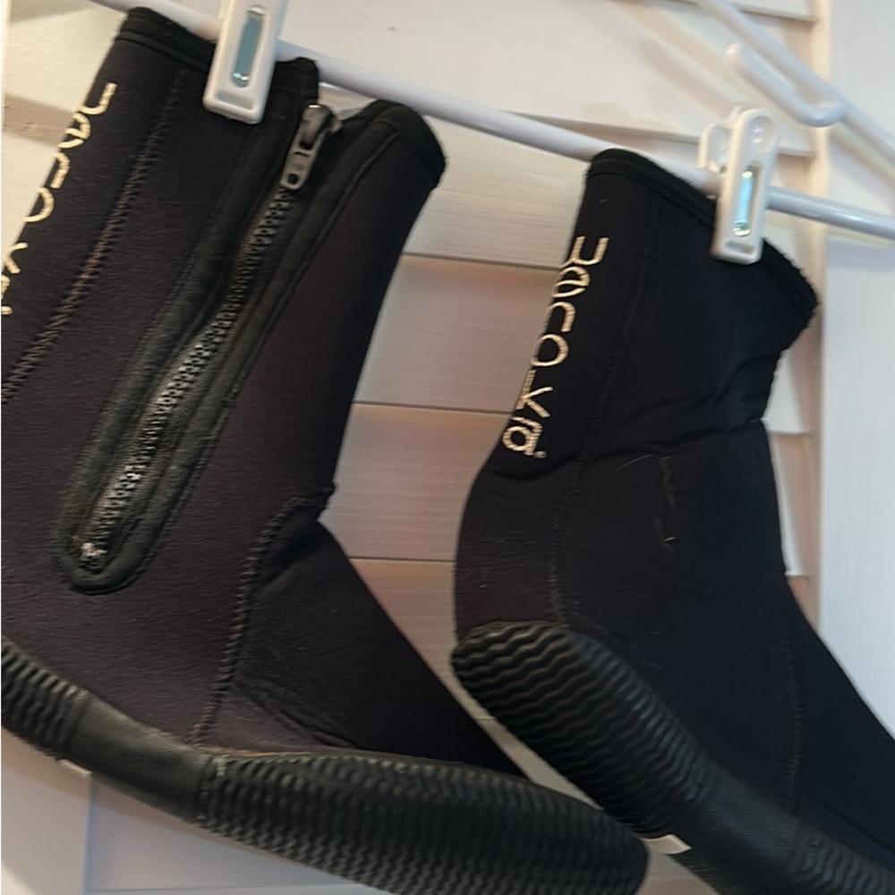 Black Neoprene Boots with Zipper